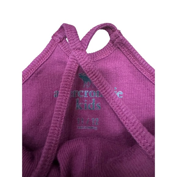 Abercrombie Kids Girls Purple Lace Tank Top Cross Back Ribbed Cami Size 11/12 - Picture 3 of 4